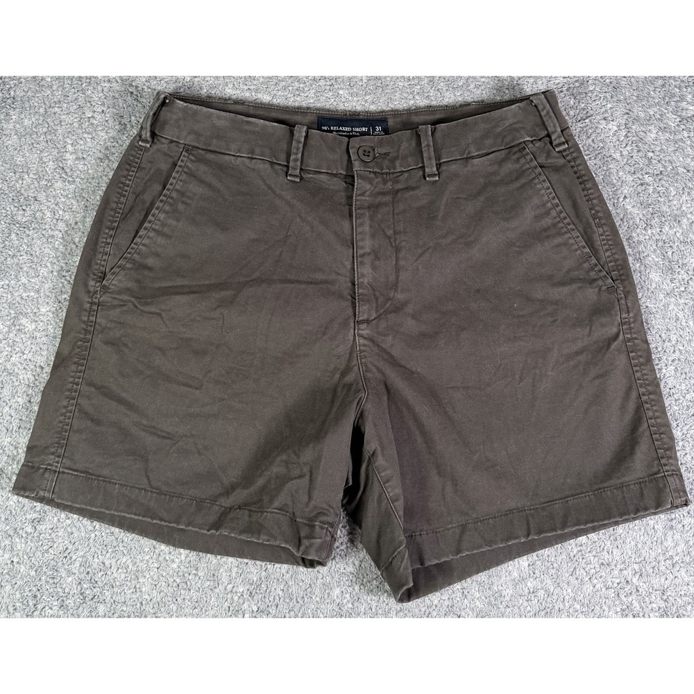 Abercrombie & Fitch Mens Size 31 Washed Gray 90s Relaxed Shorts Chino Stretch 5"